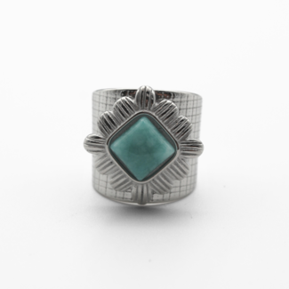 'Kayla' Bague Argent - Acier inoxydable (Réglable)