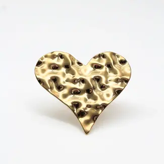 'Wavy heart' Bague Or- Acier inoxydable (ajustable)