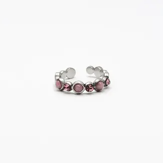 Bague 'Tiana' ROSE ARGENT - acier inoxydable (ajustable)