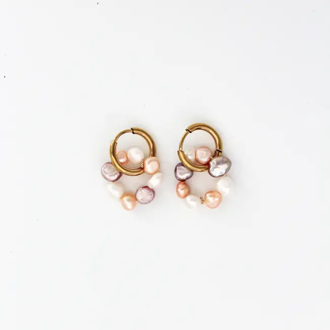 Stainless steel & pearl earring Stainless steel & pearl earring