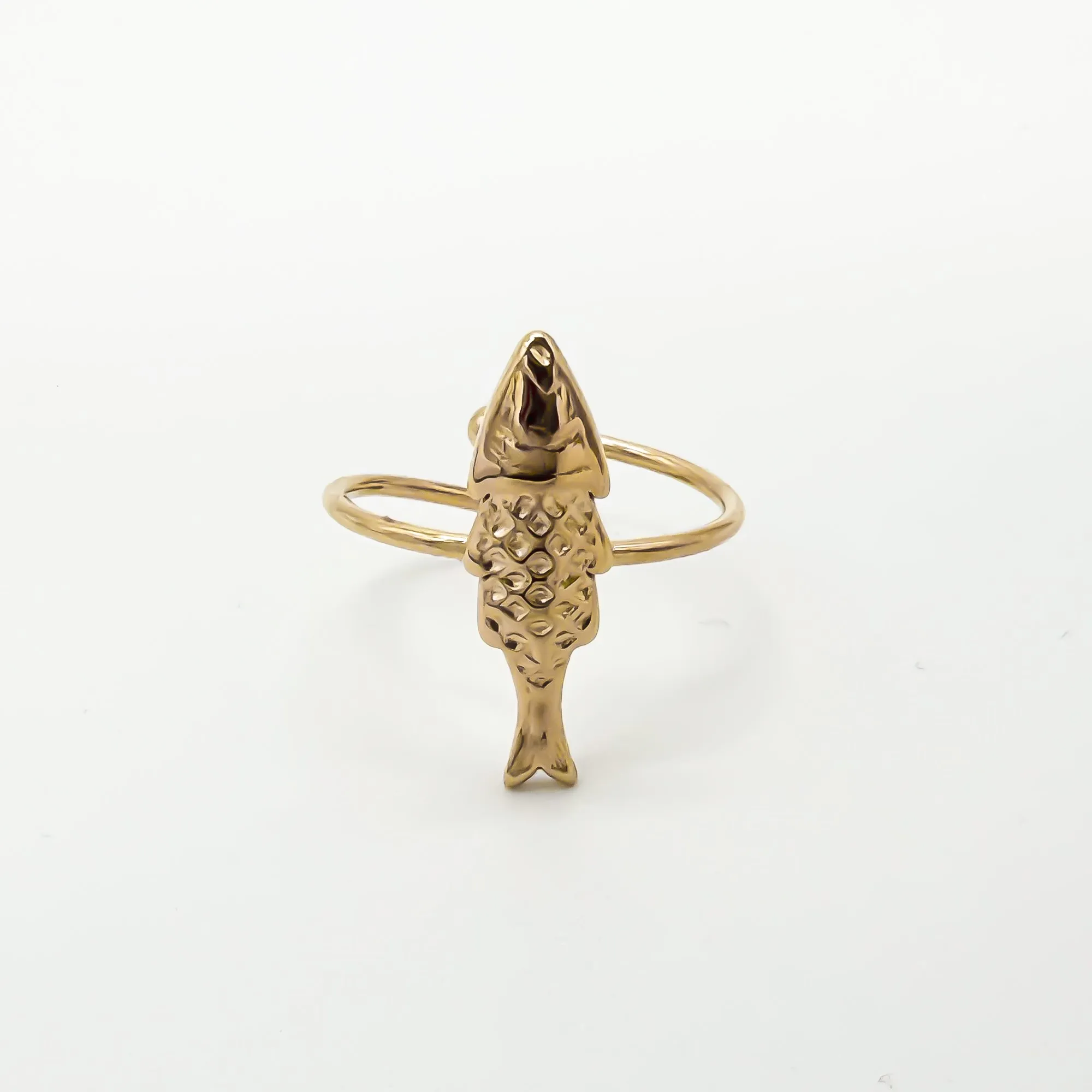Fish design ring gold discount