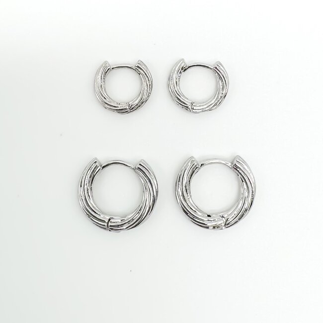 Stella hoops 0.8 or 1.5 cm silver Plated Notbranded