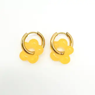 'Linda' Boucles d'oreilles Jaune - Acier inoxydable