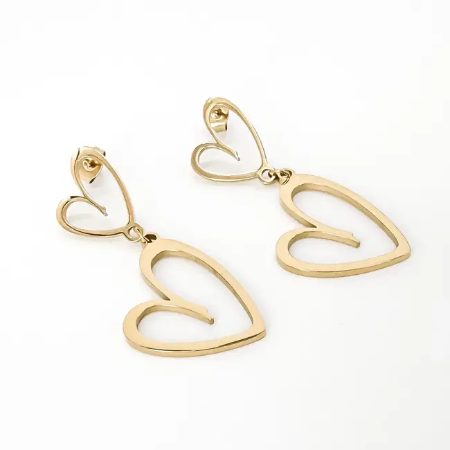 'Double the love' Pendientes - Acero inoxidable