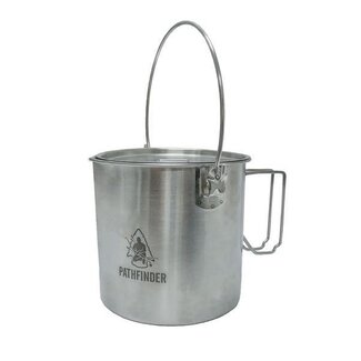 Pathfinder School Pathfinder RVS Billy can mit deckel 1,9 liter Bushpot