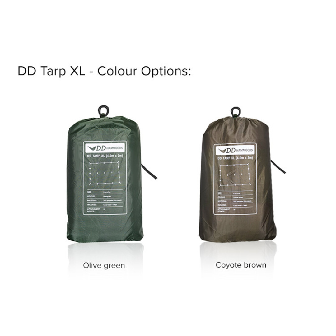 DD Hammocks Tarp XL Olive Green of Coyote Brown  4,5 x 3