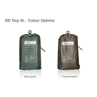 DD Hammocks DD Hammocks Tarp XL Olive Green of Coyote Brown  4,5 x 3