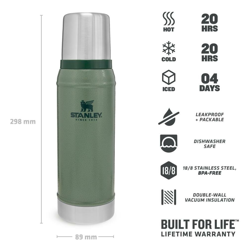 Termo Stanley Classic Easy-Clean Water Bottle 10-02286-061 (750 mL) Verde  Hammertone