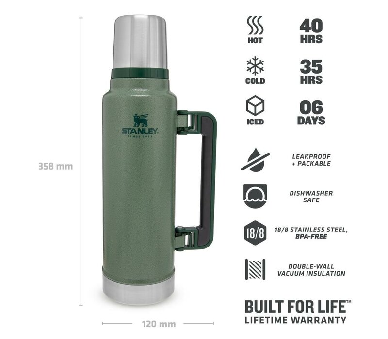 STANLEY The Legendary Classic Bottle 1,40L Hammertone Green