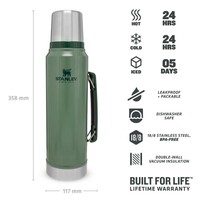 STANLEY The Legendary Classic Bottle 1,00L Hammertone Green