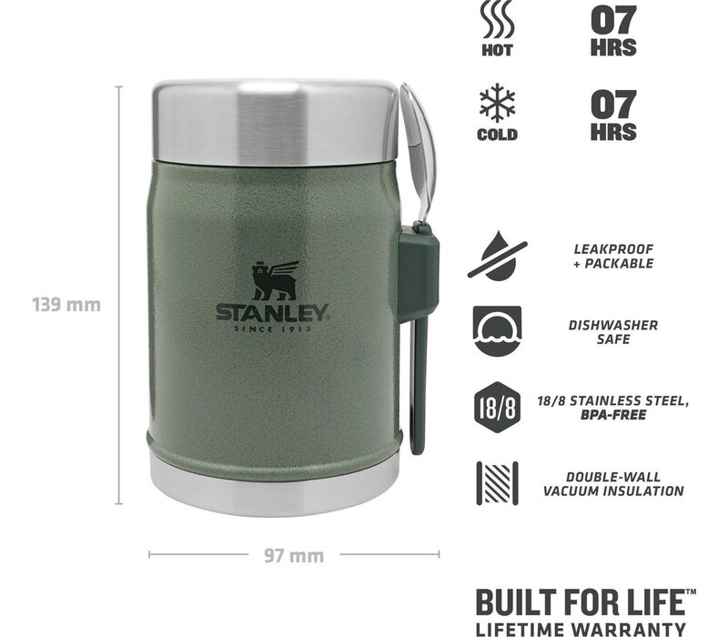 STANLEY The Legendary Food Jar and Spork 0,4L Hammertone Green