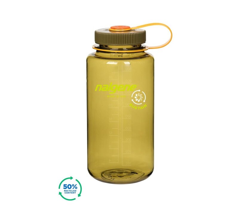 NALGENE Wide-Mouth 1ltr drinking bottle Olive Sustain