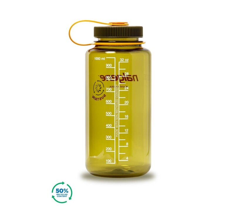 NALGENE Wide-Mouth 1ltr drinkfles Olive Sustain