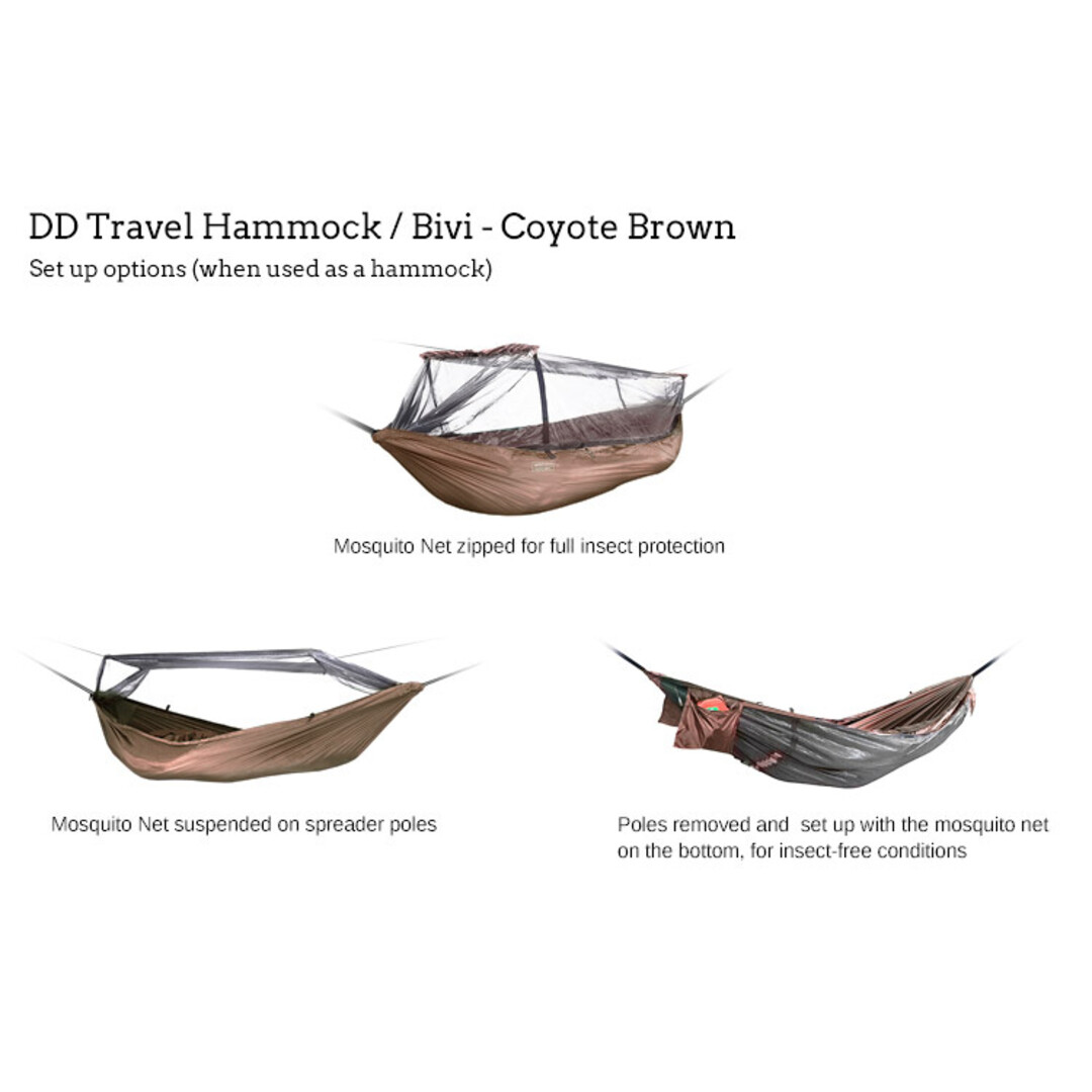 DD Travel Hammock / Bivi - Coyote brown