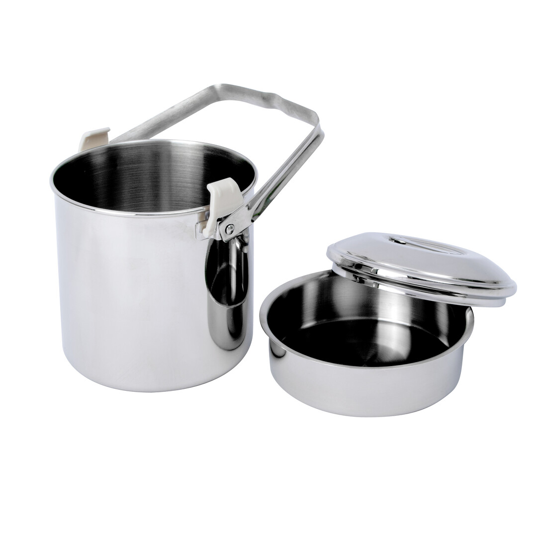 BasicNature Stainless Steel Pot 'Billy Can' 1,4L
