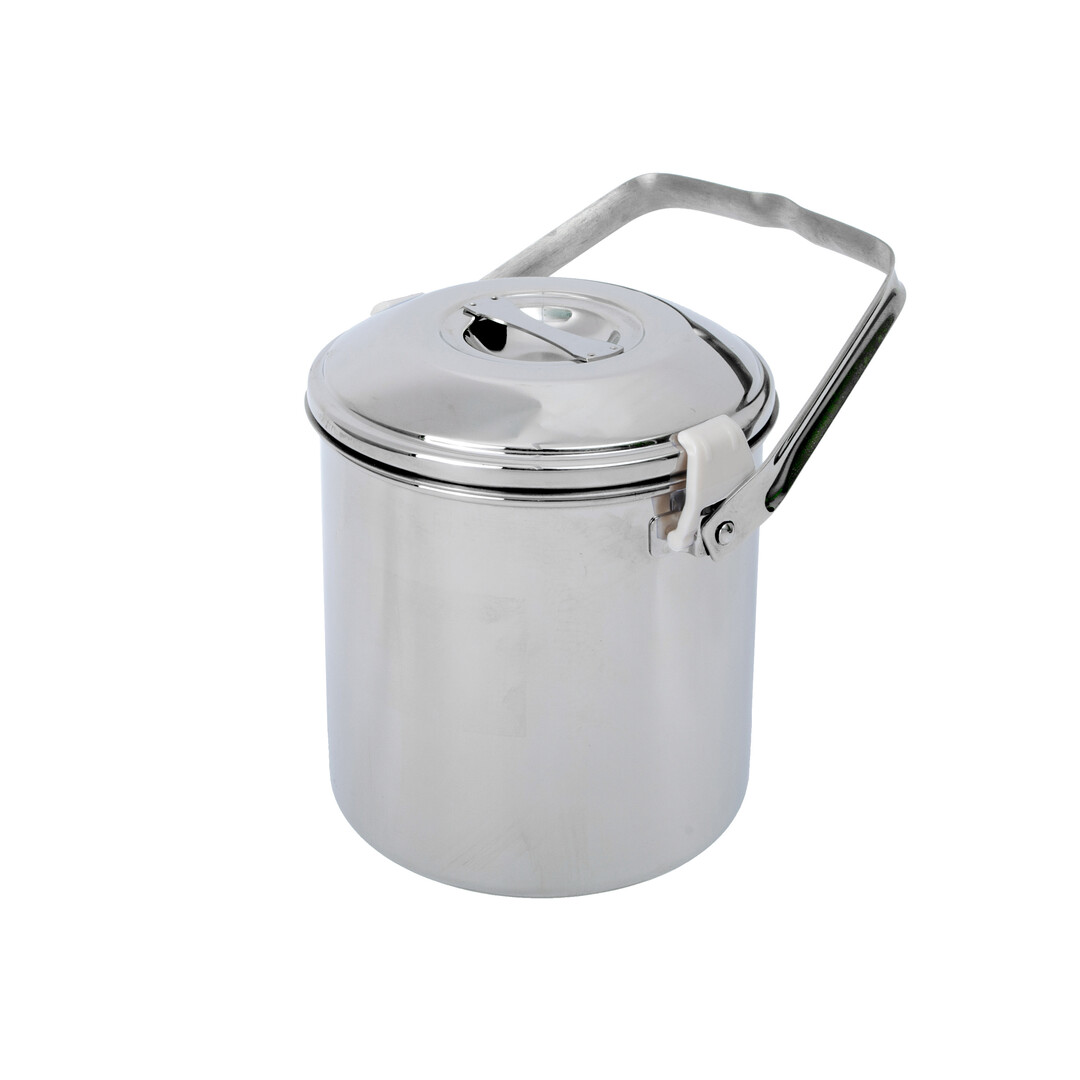 BasicNature Stainless Steel Pot 'Billy Can' 1,4L