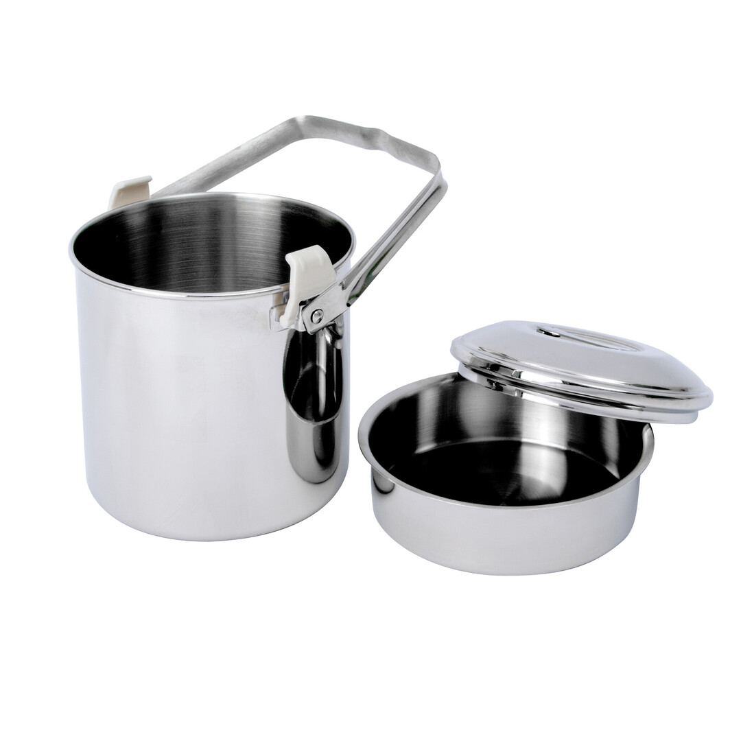 BasicNature Stainless Steel Pot 'Billy Can' 2 L