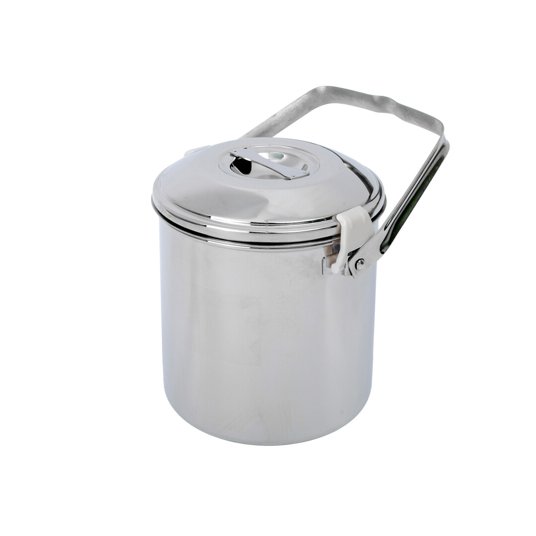 BasicNature Stainless Steel Pot 'Billy Can' 2 L