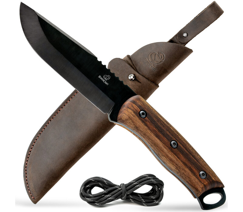 BeaverCraft Carbon Steel Bushcraft Knife Walnut BSH4