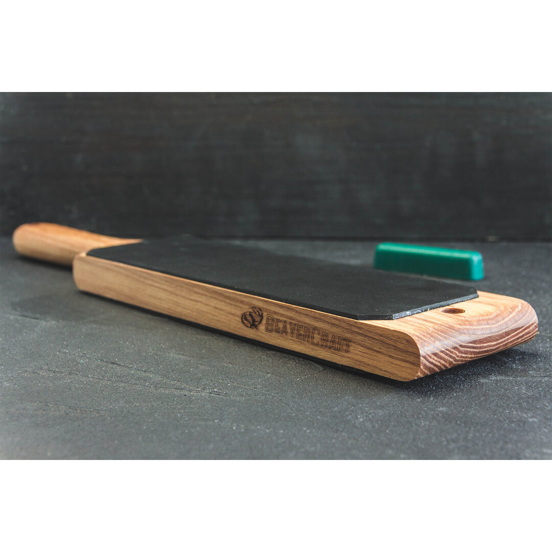 BeaverCraft LS1P1 Dual-Sided Leather Paddle Strop & Polishing Compound