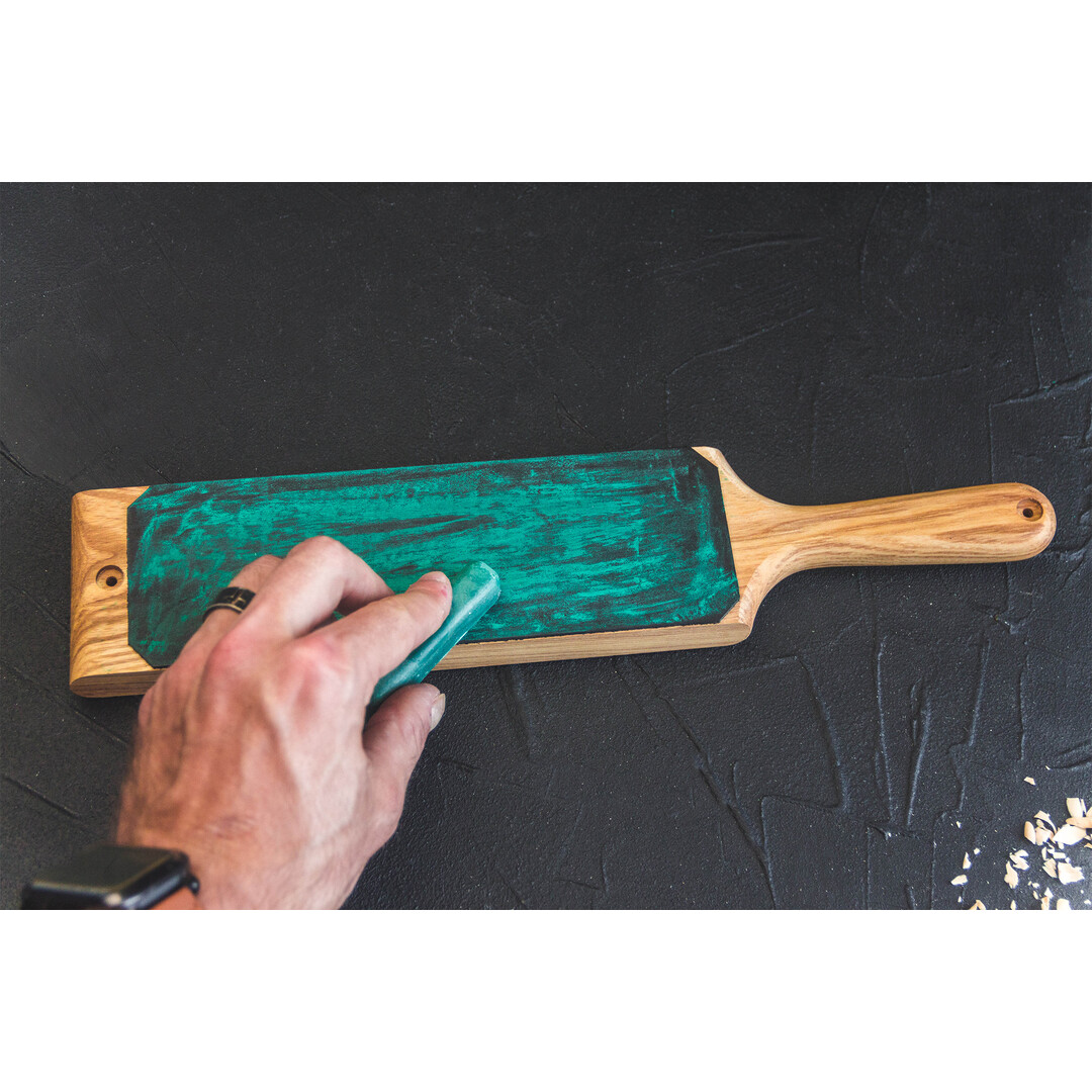 BeaverCraft LS1P1 Dual-Sided Leather Paddle Strop & Polishing Compound
