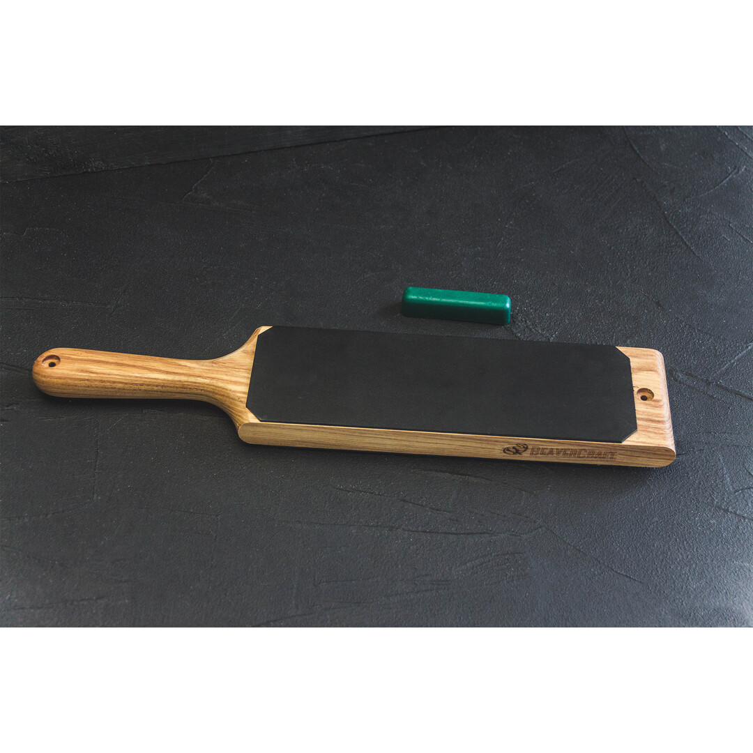 BeaverCraft LS1P1 Dual-Sided Leather Paddle Strop & Polishing Compound
