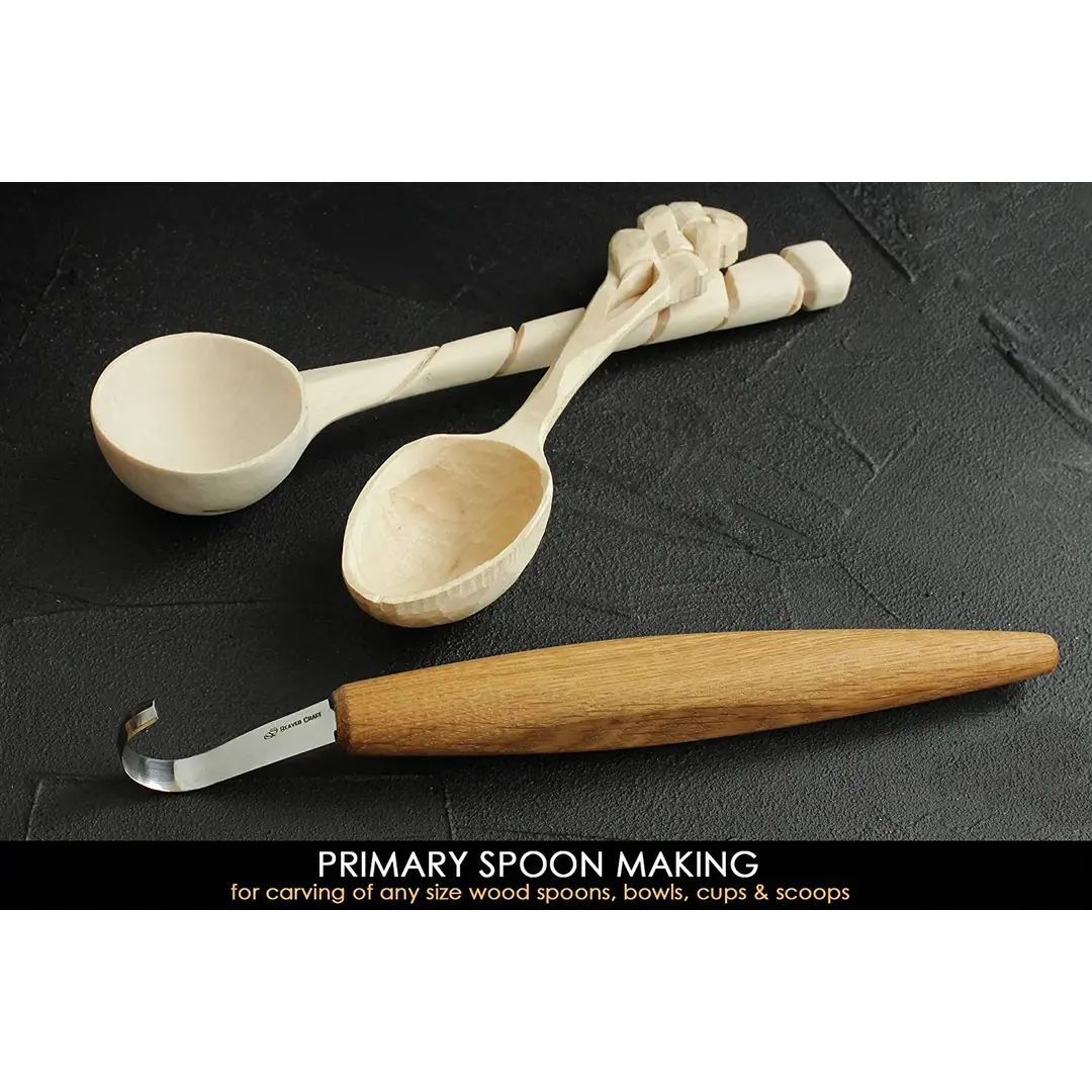 BeaverCraft SK5L Eiken Deep Cut Lepelmes linkshandig