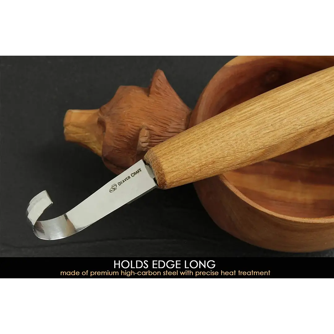 BeaverCraft SK5L Eiken Deep Cut Lepelmes linkshandig