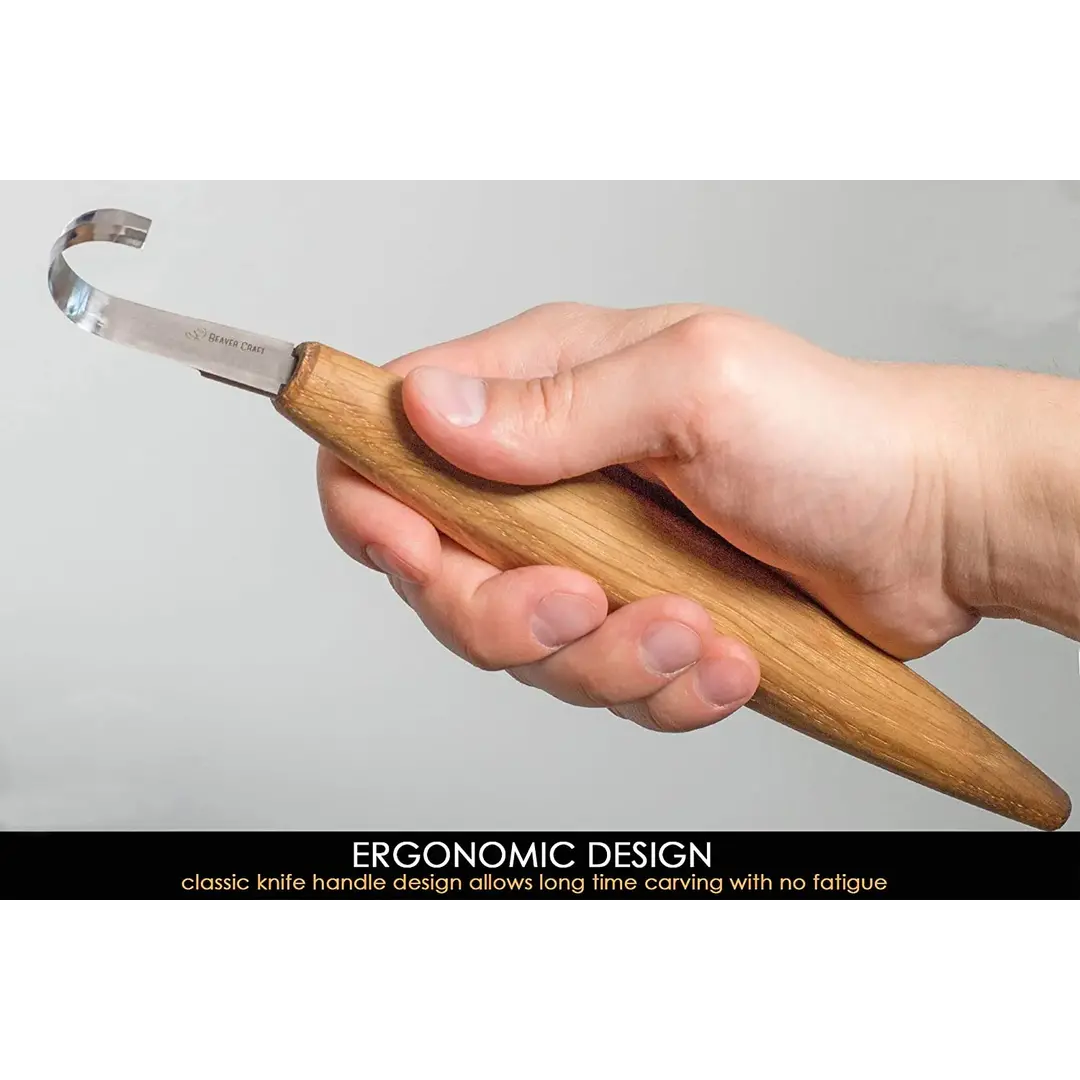 BeaverCraft SK5R Eiche Deep Cut Löffelmesser rechtshändig Mit Scheide