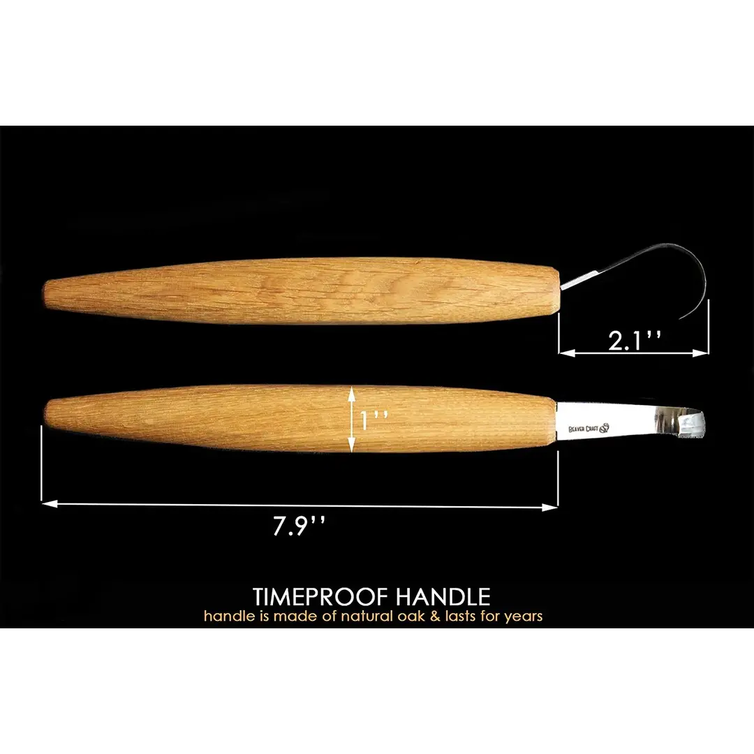 BeaverCraft SK5R Eiche Deep Cut Löffelmesser rechtshändig Mit Scheide