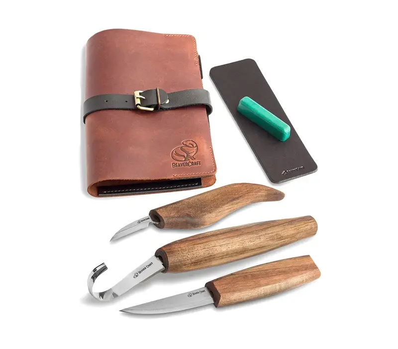 BeaverCraft S13X Luxury Spoon Wood Carving Set With Walnut Handles