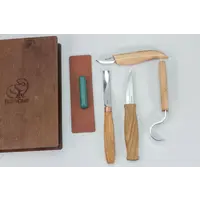 BeaverCraft S43 Spoon and Kuksa Carving Set in wooden storage book