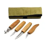 BeaverCraft S09 Woodcutting Set of 4 Knives tool roll