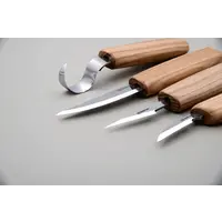 BeaverCraft S09 Woodcutting Set of 4 Knives tool roll