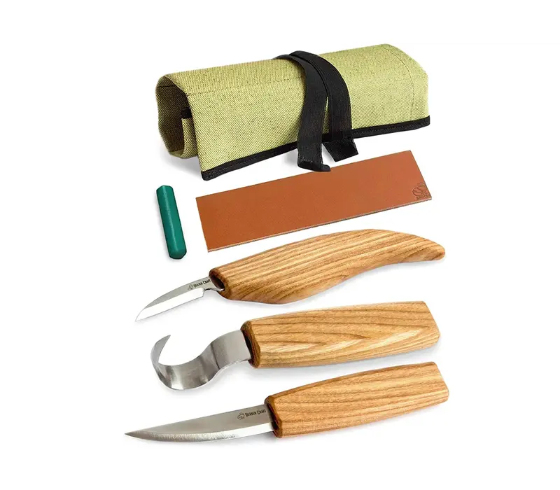 BeaverCraft S13 Spoon Woodcarving Set of 3 Knives in Pouch