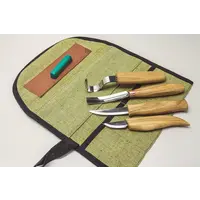 BeaverCraft S43 Spoon and Kuksa wood carving set in Canvas Pouch