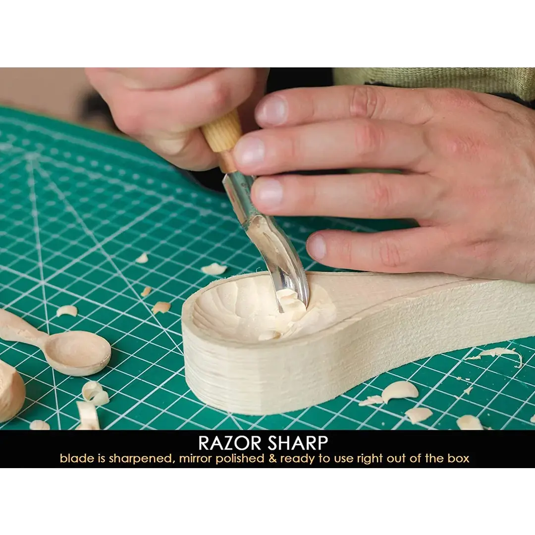 BeaverCraft K8a/14 Kompakte, kurze, gebogene Schnitzhohleisen (Sweep №8)