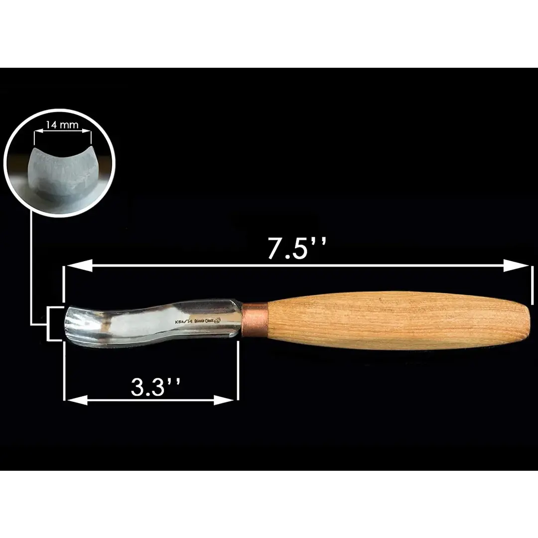 BeaverCraft K8a/14 Kompakte, kurze, gebogene Schnitzhohleisen (Sweep №8)