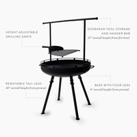 Barebones Cowboy Fire Pit Grill System Vuurschaal Barbecue XL