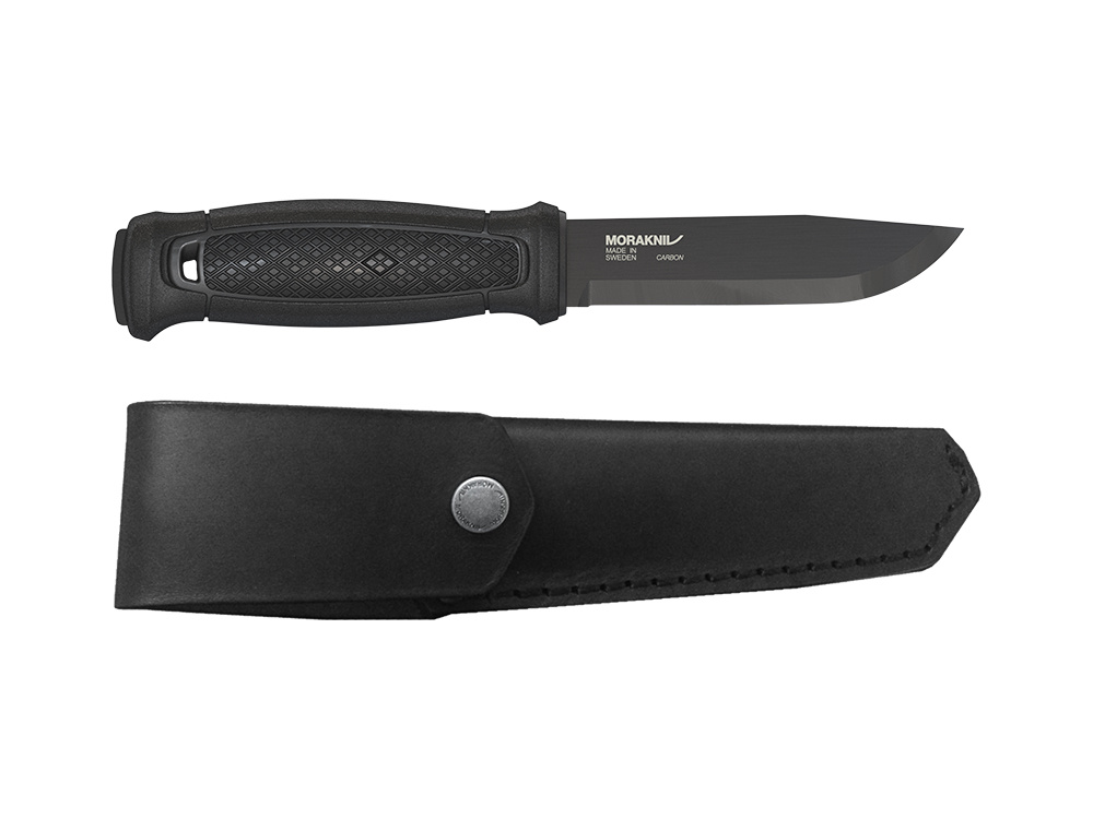 Mora of Sweden Mora Garberg Black Carbon Bushcraftmes met Leren Schede