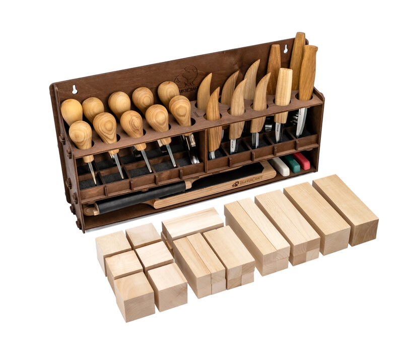 Beavercraft S57 Large wood carving set (20 tools + accessories)