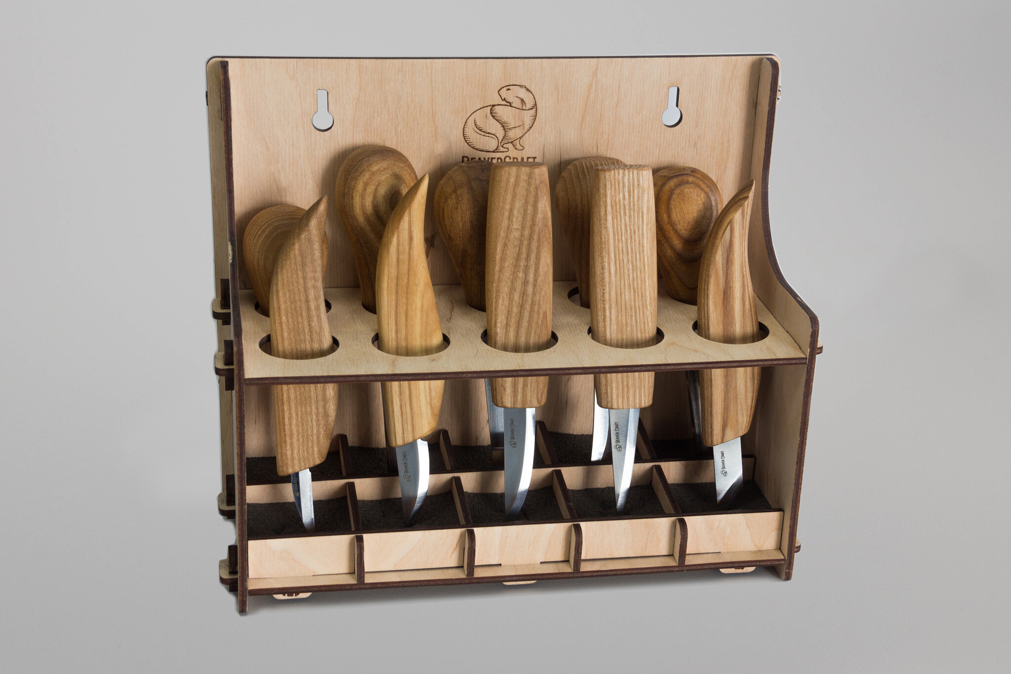 Beavercraft Beavercraft S52 Houtsnijgereedschap Set van 10 Messen en Beitels met opbergsysteem