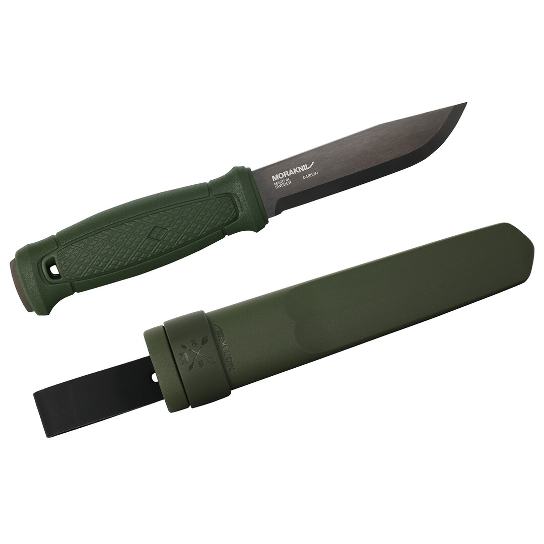 Mora Garberg Black Carbon Bushcraftmes met Kunststof Schede Groen