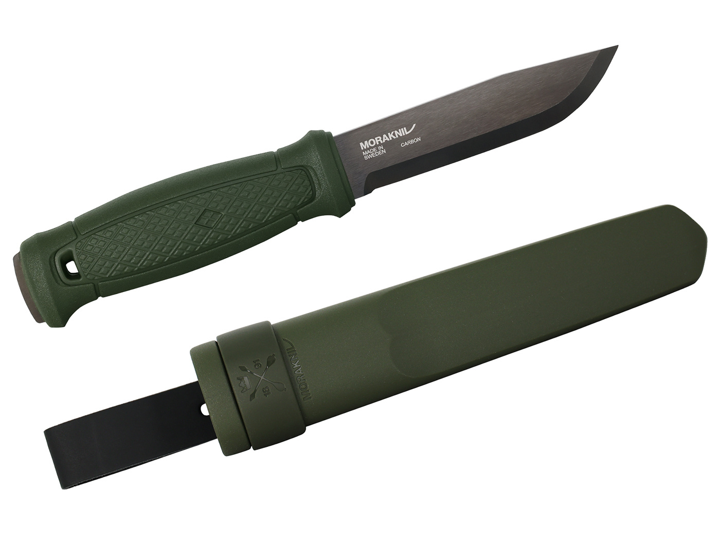 Mora of Sweden Mora Garberg Black Carbon Bushcraftmes met Kunststof Schede Groen