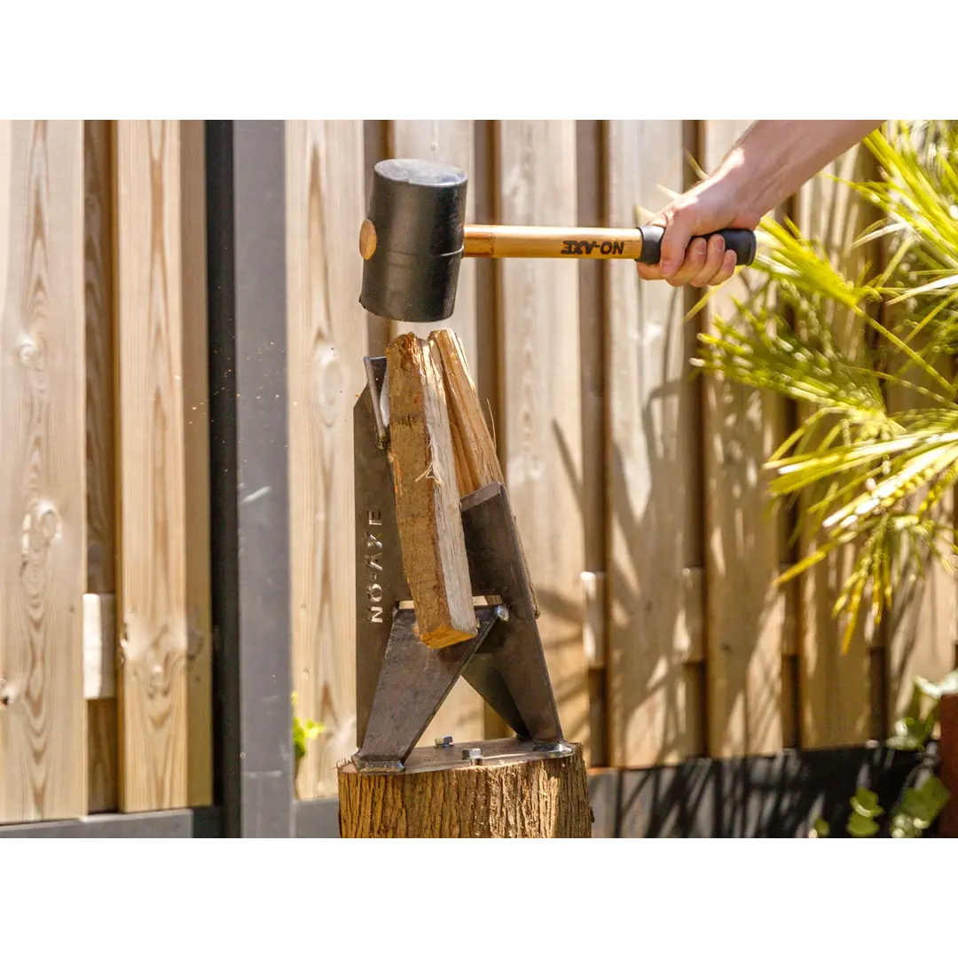 NO-AXE Wood Splitter Blank Steel with Hammer – Safe & Efficient Log Splitting