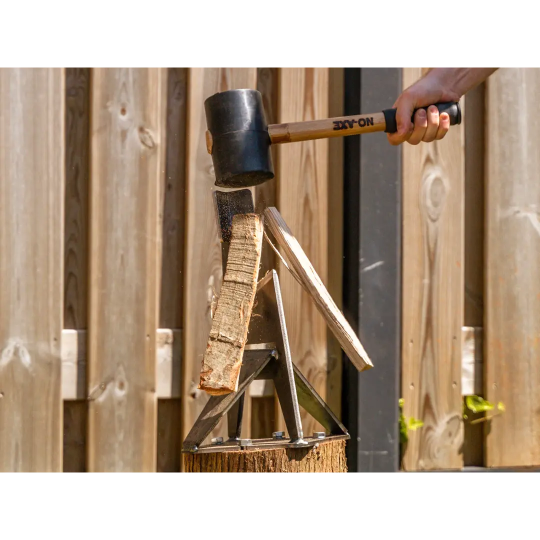 NO-AXE Wood Splitter Blank Steel with Hammer – Safe & Efficient Log Splitting