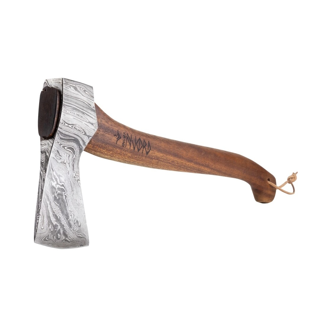 Njord Ingvar Damascus Axe – Hand-Forged for Bushcraft & Camping