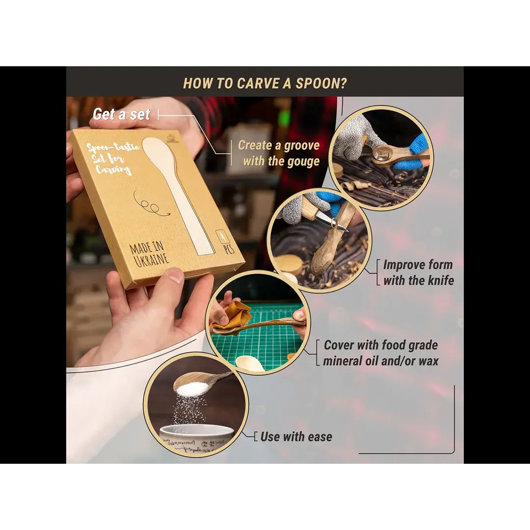 BeaverCraft BB2 Lepelsnij Blanks – Linde, Kers, Moerbei, Walnoot