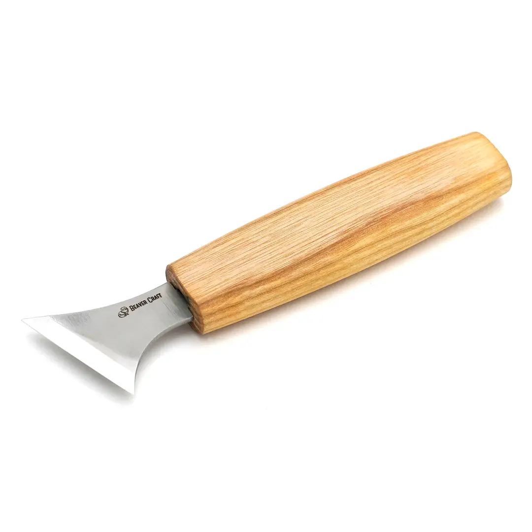 Beavercraft C10 Chip Carving Knife with Ash Wood Handle