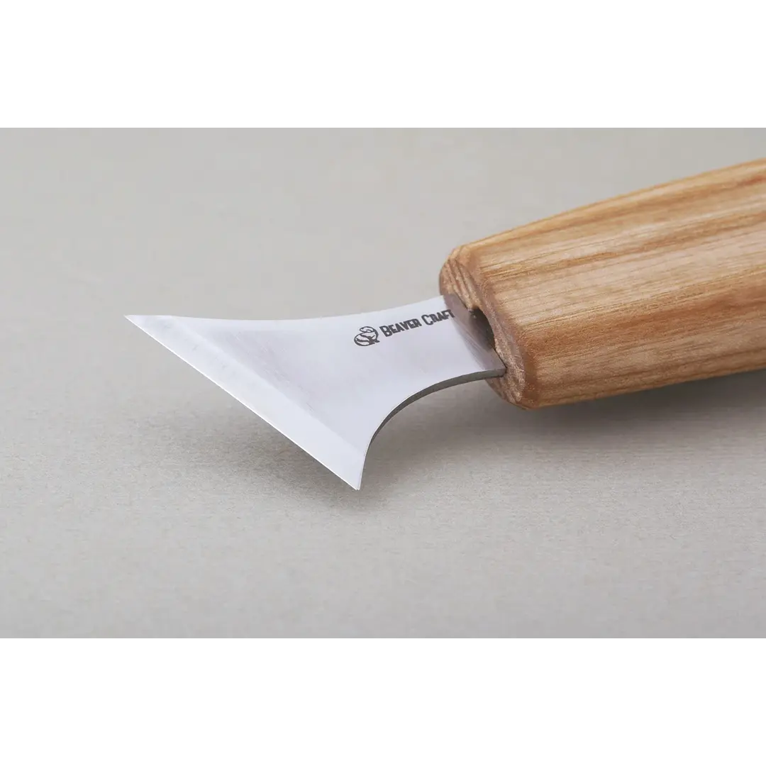 Beavercraft C10 Chip Carving Knife with Ash Wood Handle